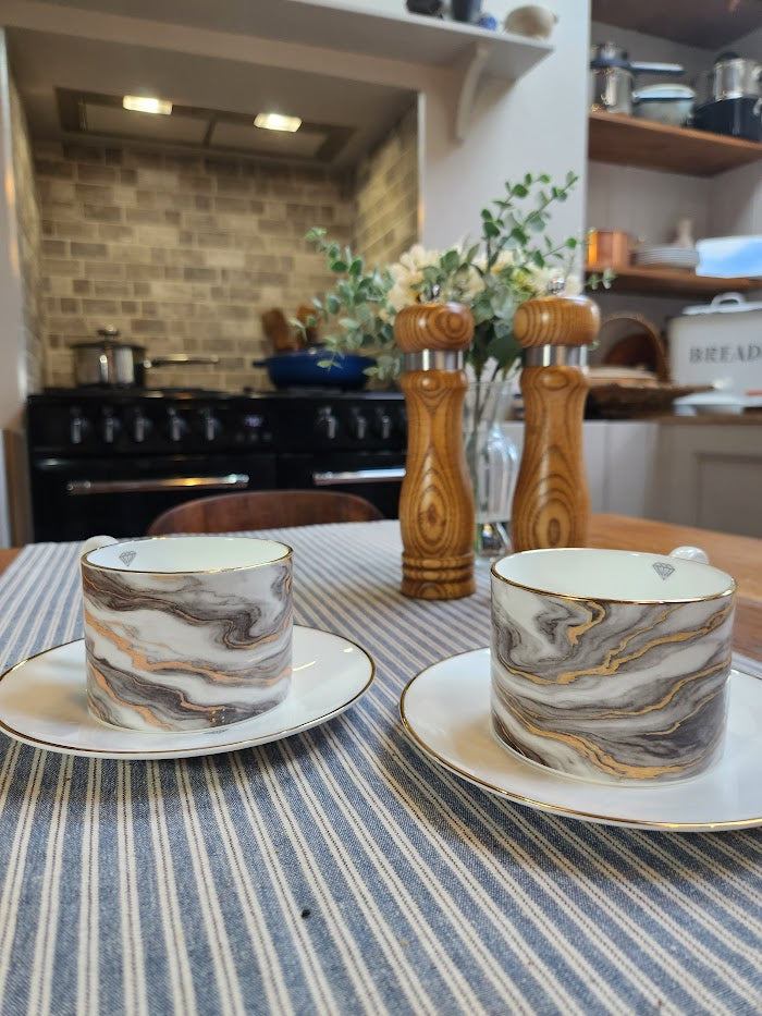 'Gilded Stone' Cup and Saucer
