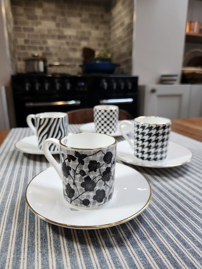 'Lattice & Bloom' Espresso Cup & Saucer