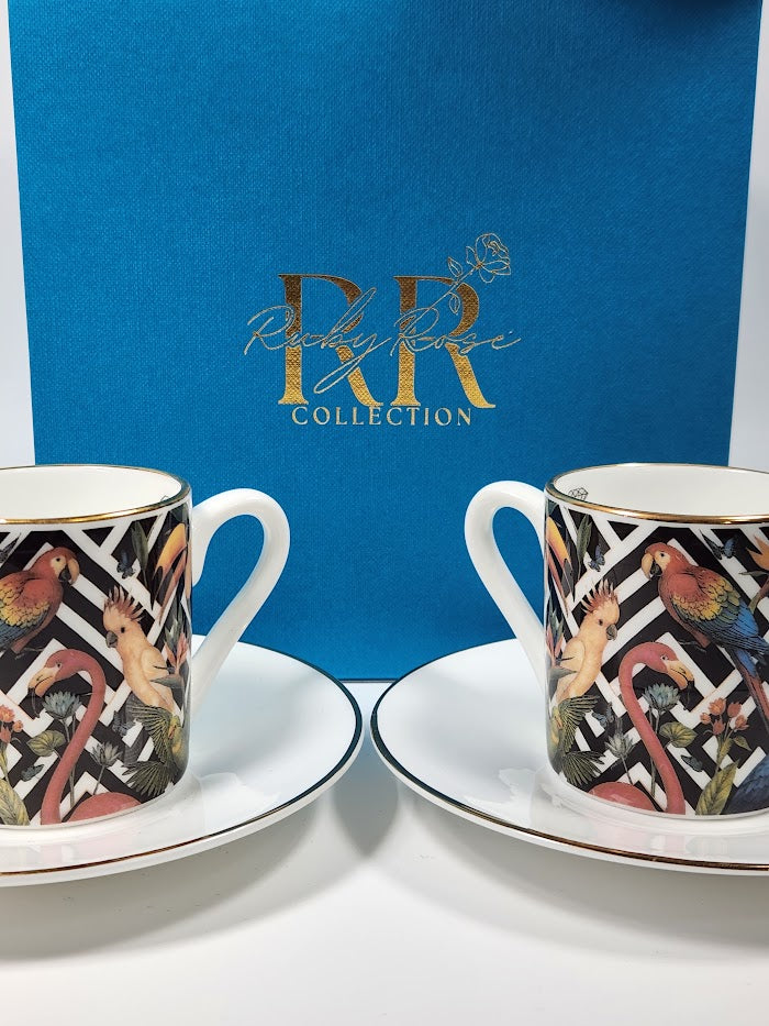 'Funky Jungle' Espresso Cup & Saucer