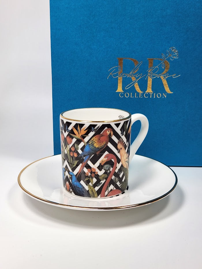 'Funky Jungle' Espresso Cup & Saucer