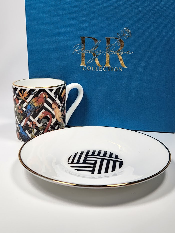 'Funky Jungle' Espresso Cup & Saucer