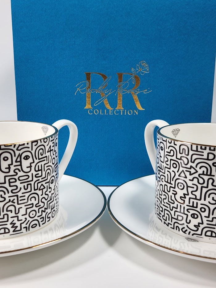 'Face Maze' Cup and Saucer