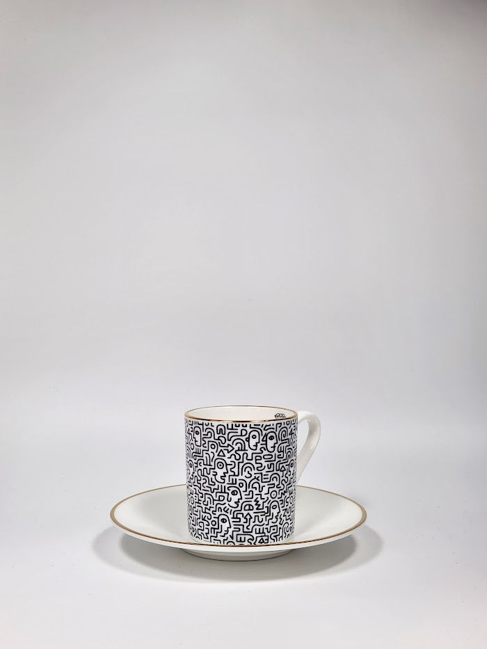 'Face Maze' Espresso Cup & Saucer