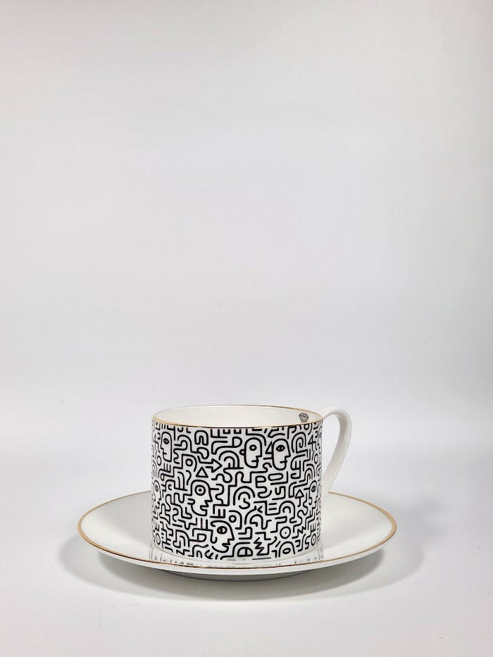 'Face Maze' Cup and Saucer