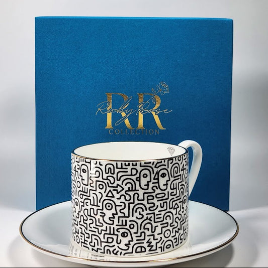 'Face Maze' Cup and Saucer