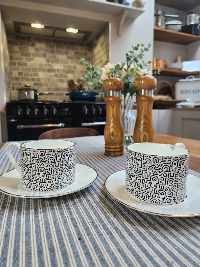 'Face Maze' Cup and Saucer