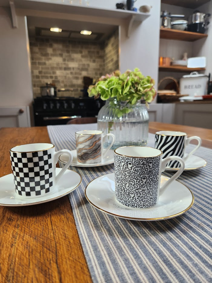 'Face Maze' Espresso Cup & Saucer