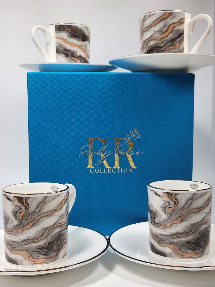 'Gilded Stone' Espresso Cup & Saucer