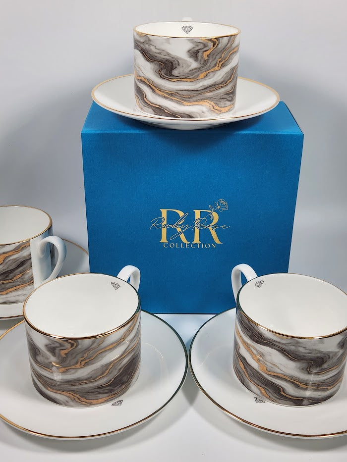 'Gilded Stone' Cup and Saucer