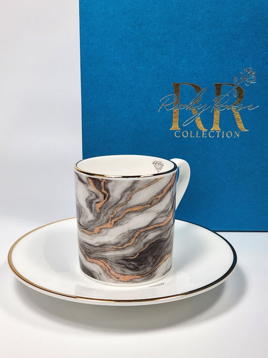 'Gilded Stone' Espresso Cup & Saucer