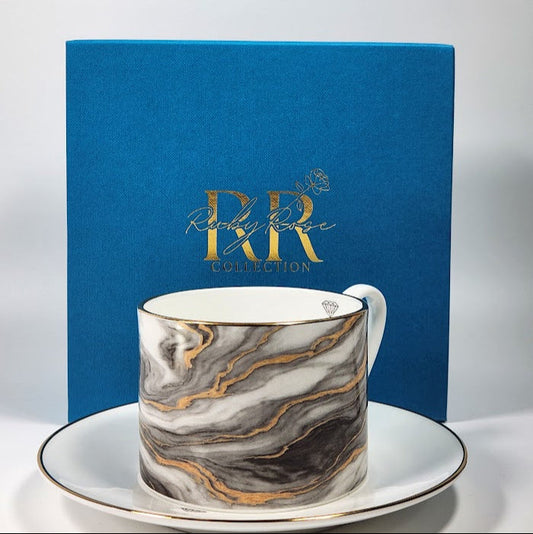 'Gilded Stone' Cup and Saucer