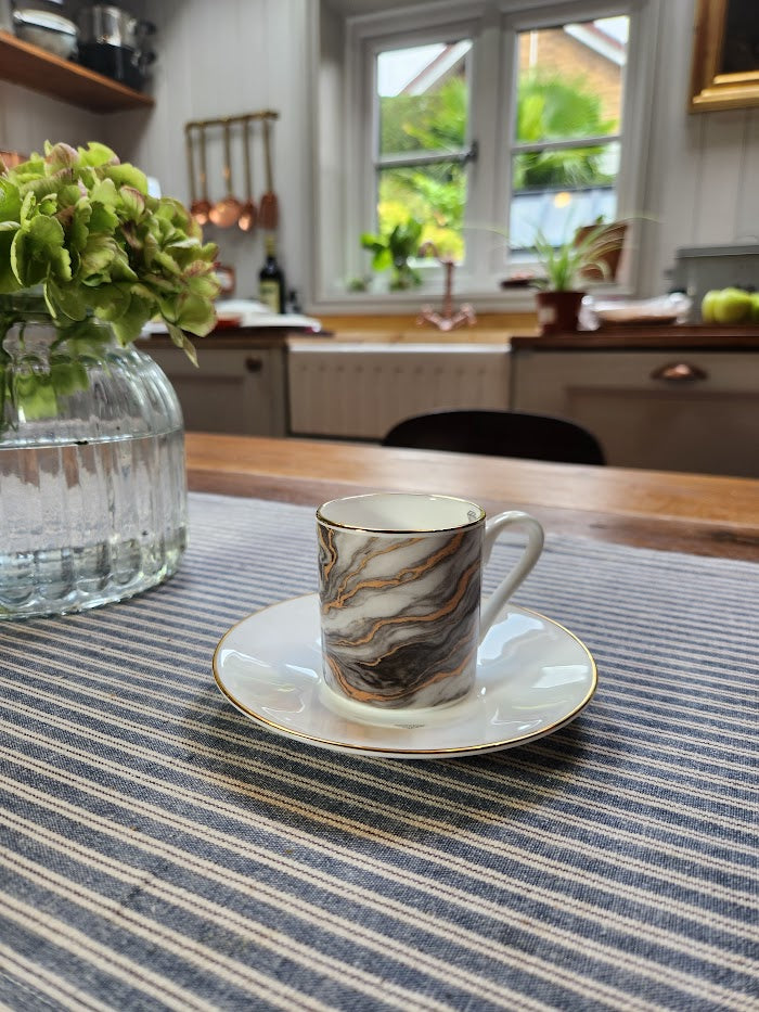 'Gilded Stone' Espresso Cup & Saucer
