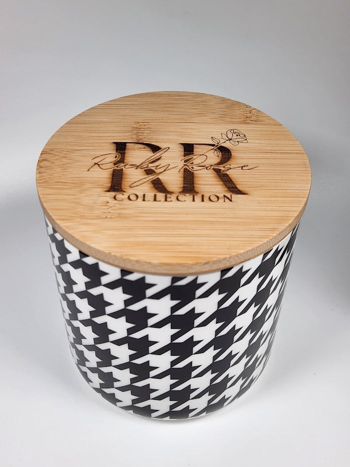 'Houndstooth Noir' Storage Jar