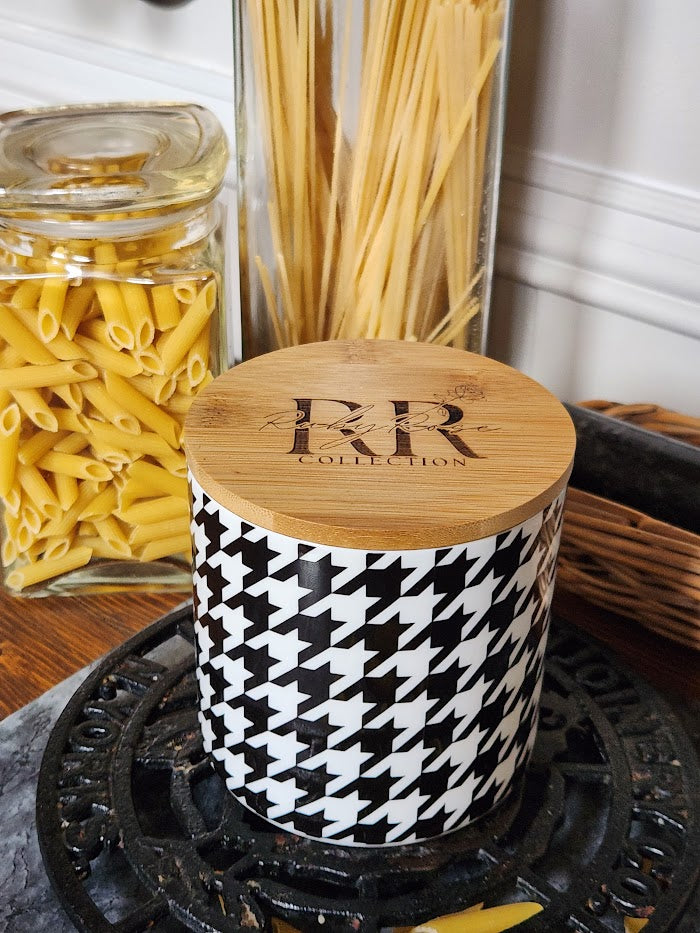 'Houndstooth Noir' Storage Jar