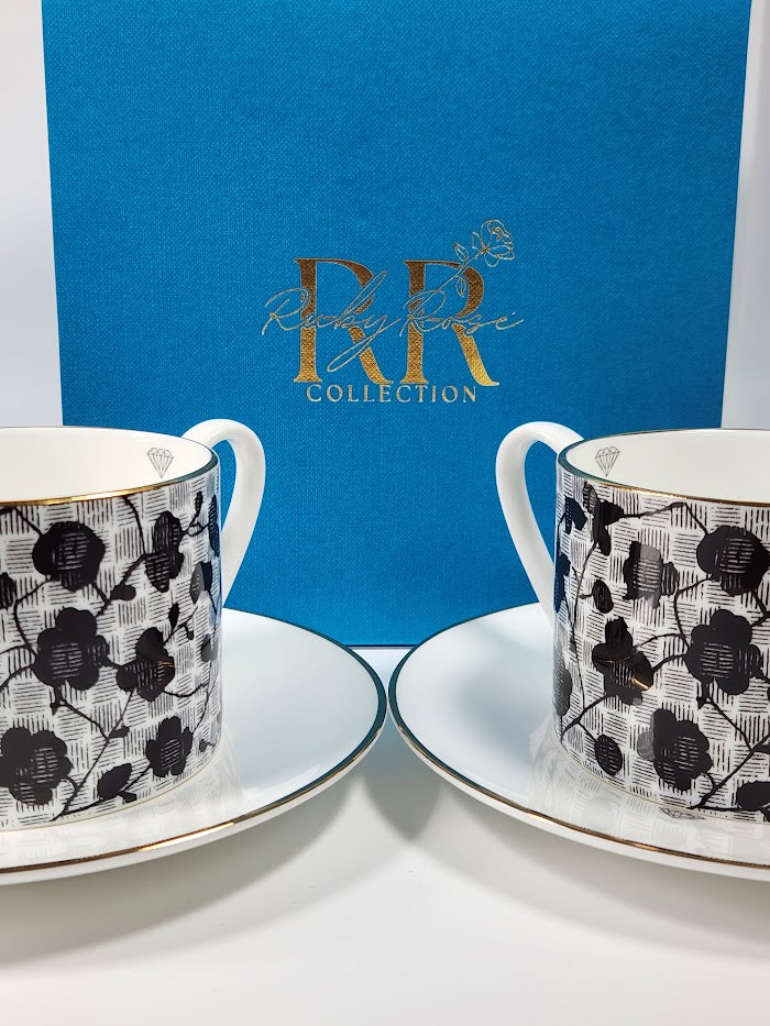 'Lattice and Bloom' Cup and Saucer