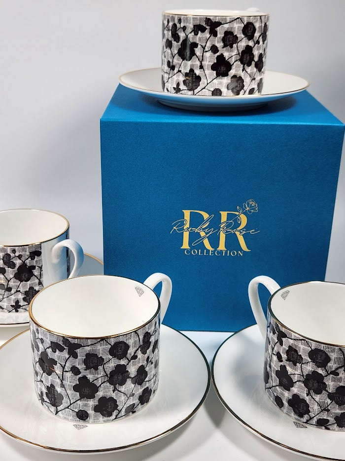 'Lattice and Bloom' Cup and Saucer