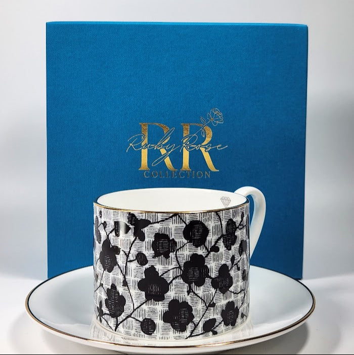 'Lattice and Bloom' Cup and Saucer