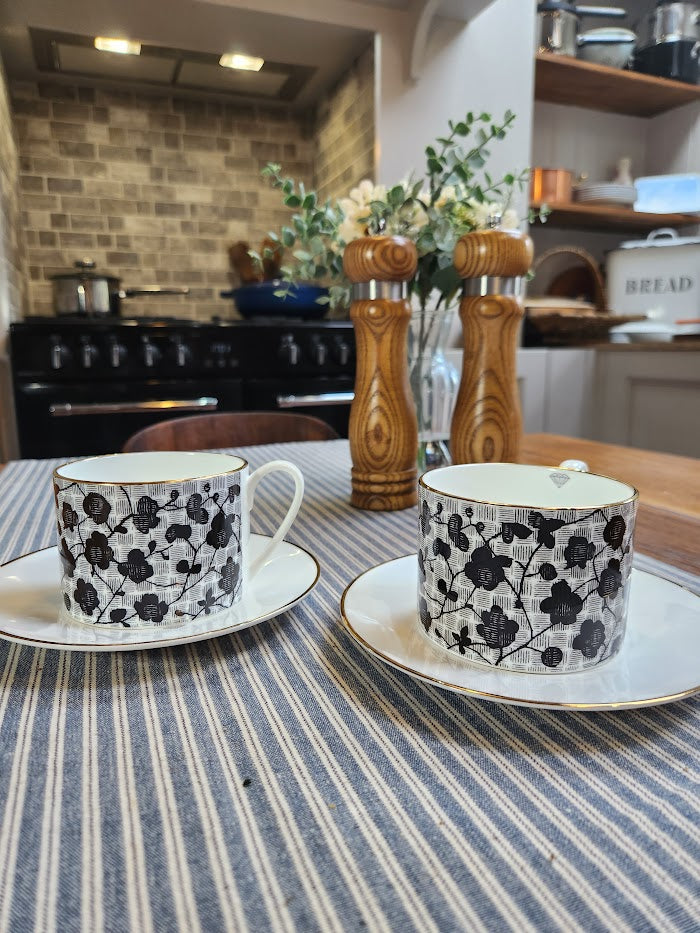 'Lattice and Bloom' Cup and Saucer