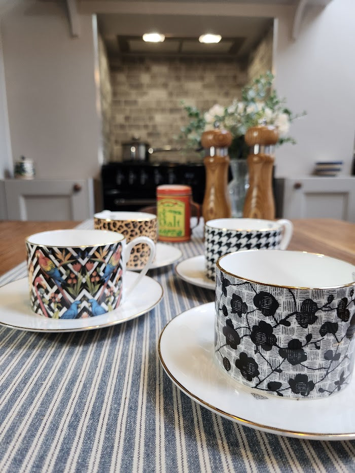 'Lattice and Bloom' Cup and Saucer