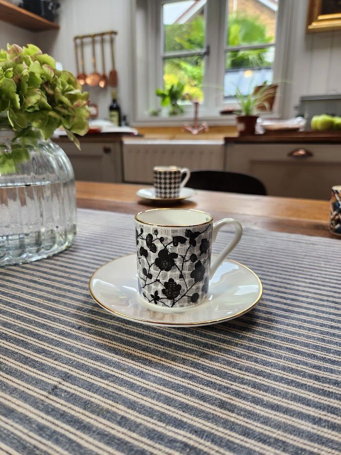 'Lattice & Bloom' Espresso Cup & Saucer