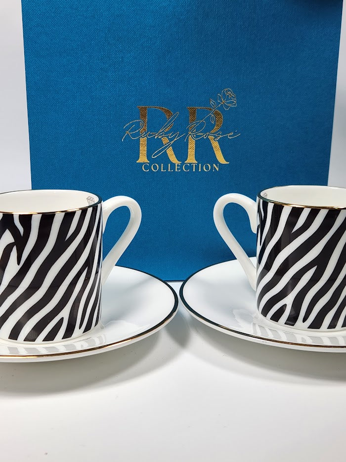 'Savanna Stripes' Espresso Cup & Saucer