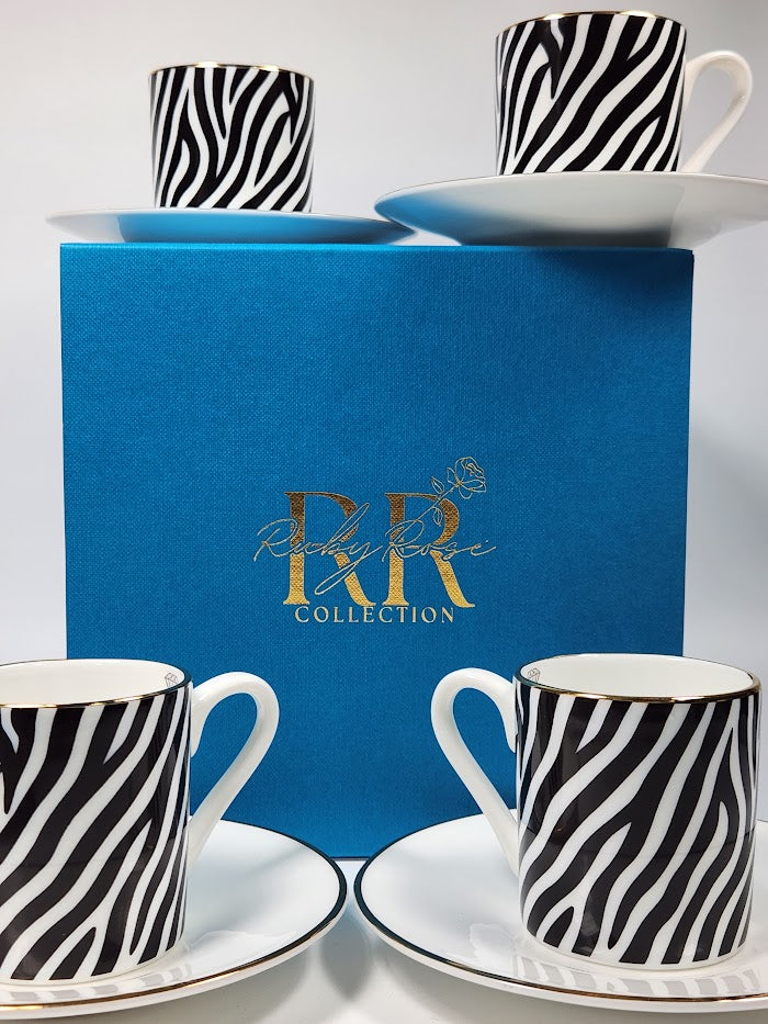 'Savanna Stripes' Espresso Cup & Saucer